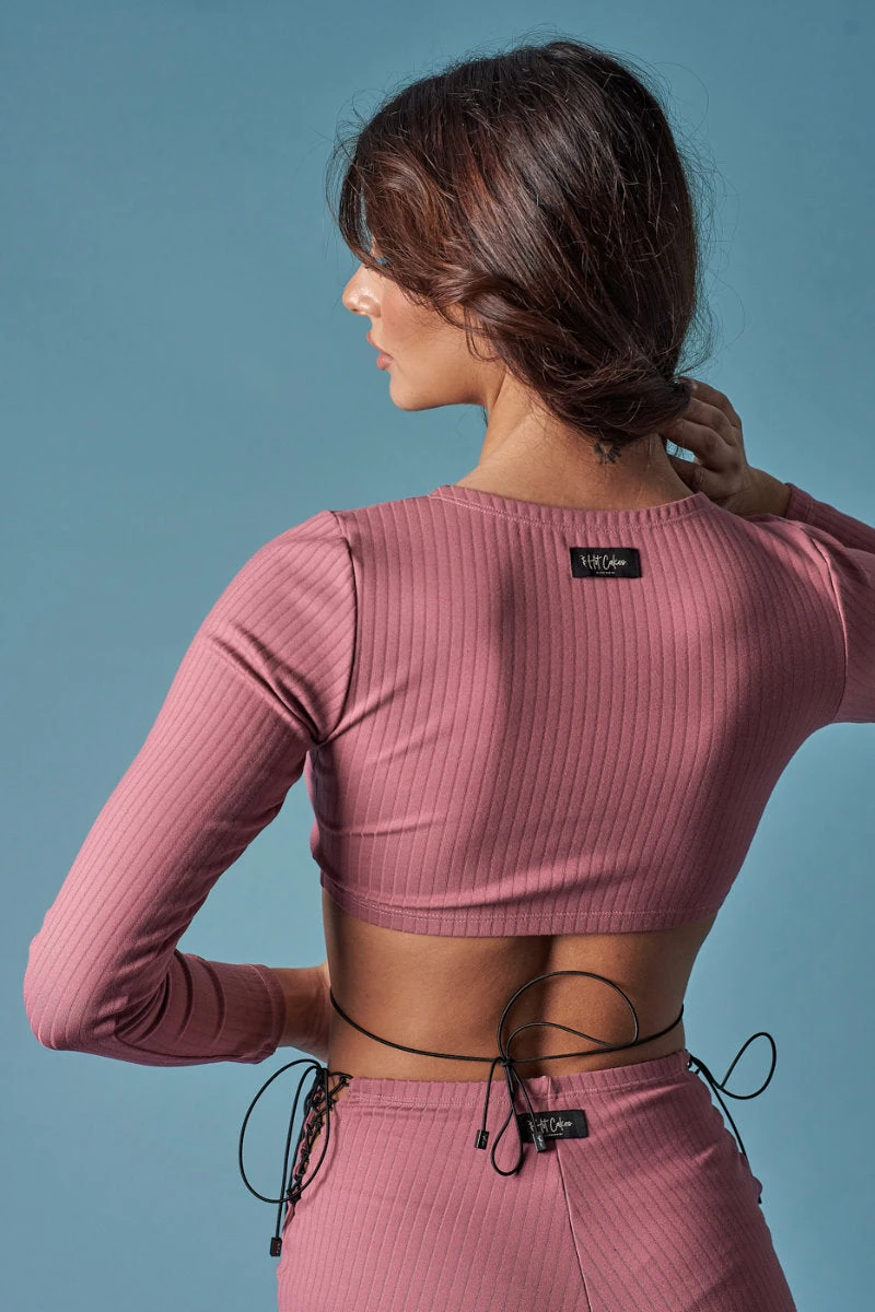 HotCakes Polewear Lace Up Top - Pink Coral - Image 2