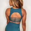 The Enviro Co. High Neck Crop Top - Blue Teal