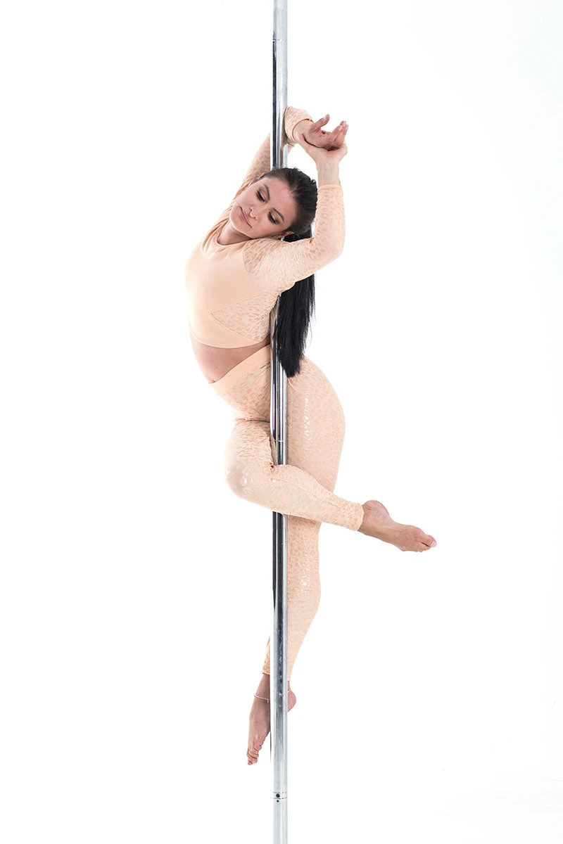 Paradise Chick Superhero Series Ultra Grip Crop Top - Beige Leopard - Image 4