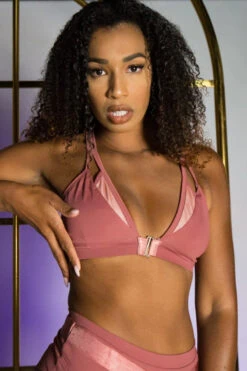 Tatiana Activewear Sofia Triangle Top - Dusky Pink