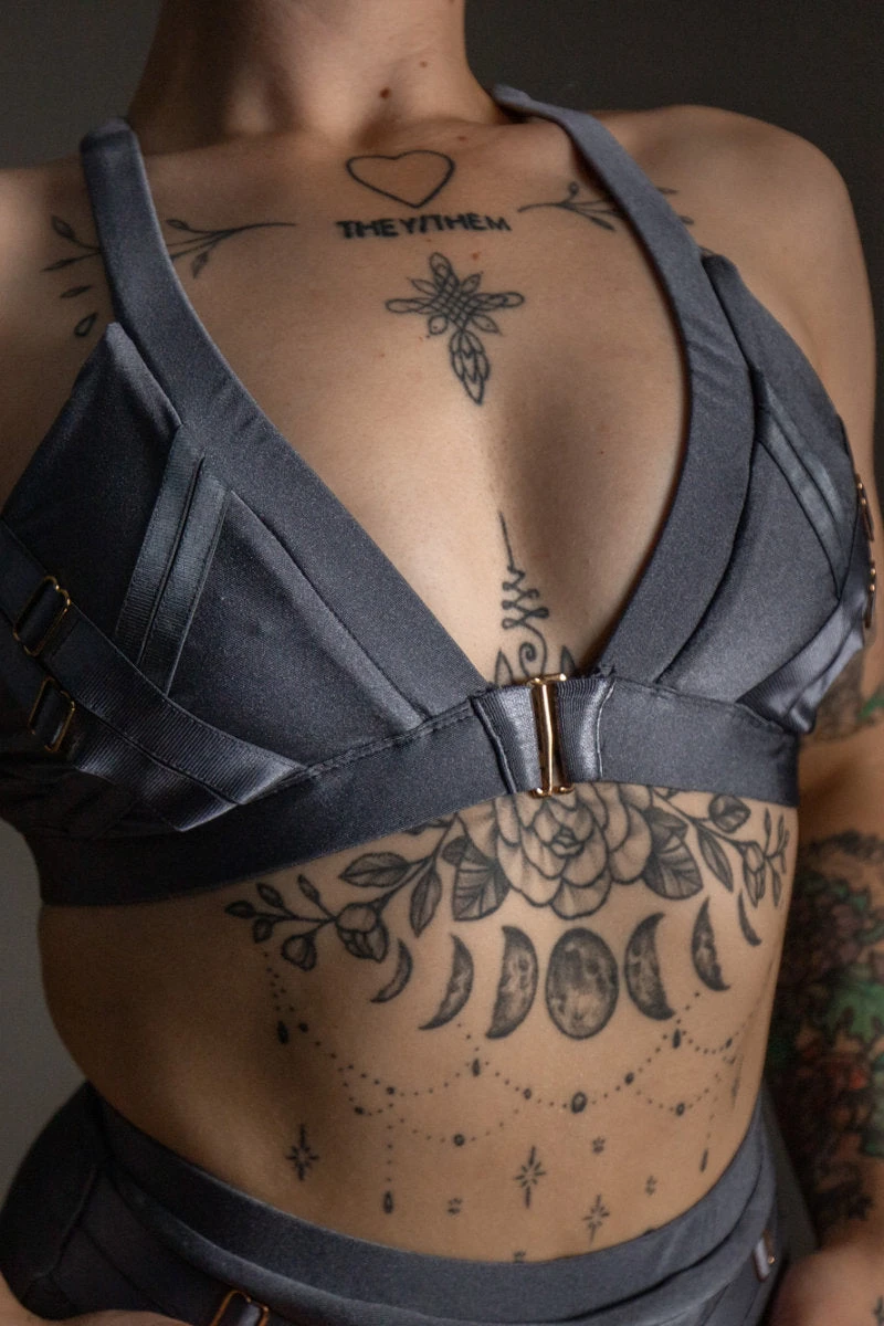 Tatiana Activewear Faye Top - Shiny Gunmetal - Image 5