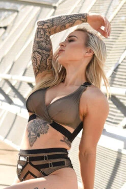 Tatiana Activewear Yuki Top - Black Mesh