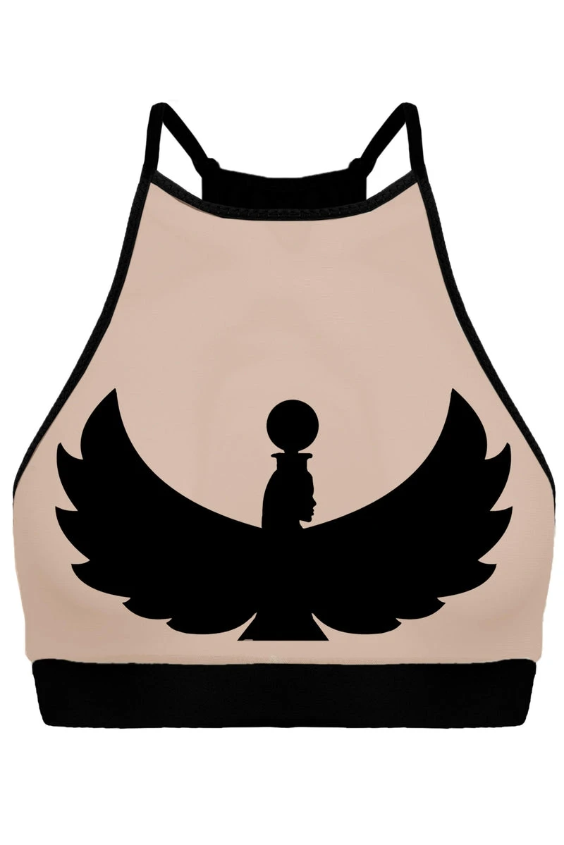 CXIX I S I S Halter Top - Black With Sand Mesh - Image 9