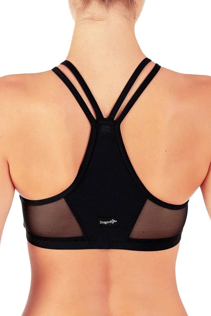 Dragonfly Victoria Sports Bra - Black Mesh - Image 3